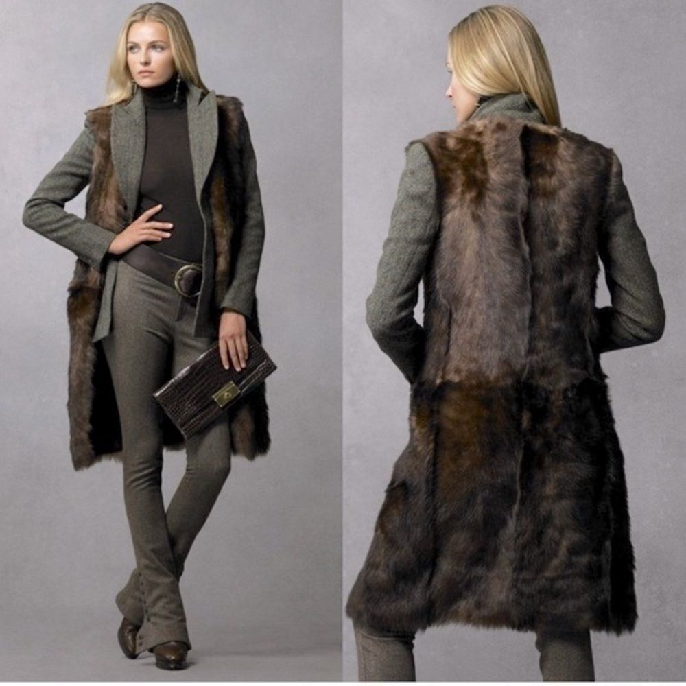 Ralph Lauren Collection * 2010 Sable Brown Lamb Shearling Gilet Silvie Vest - Picture 8 of 17